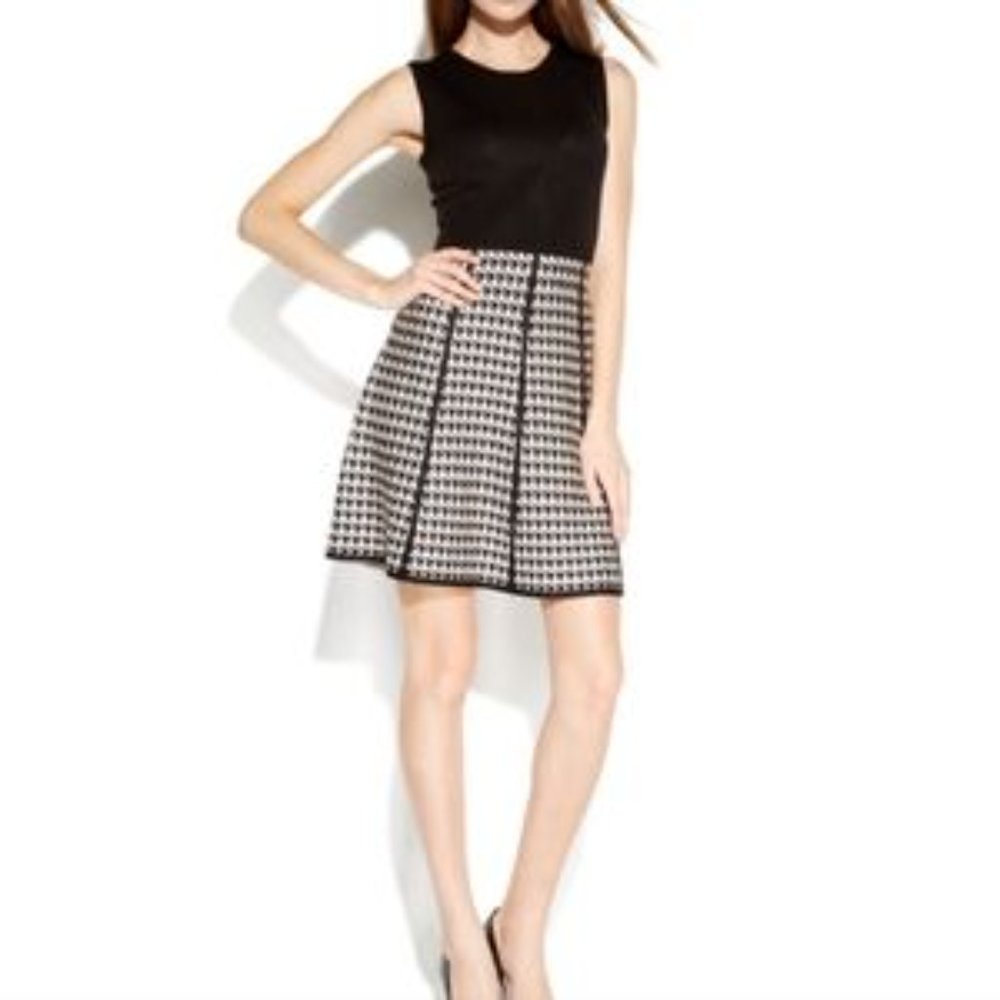 Calvin Klein, Houndstooth print, sweater dress
